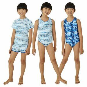 Eddie Bauer Kids Girl's 4-Piece Mix & Match Reversible Swim Set, Size S 7/8